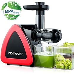 Extracteur de Jus, Homever Sans BPA Extracteur de Jus de Fruits et Légumes avec Moteur Silencieux et Fonction Inverse, et Livré avec un Pichet à Jus et un Pinceau, une oxydation minimale