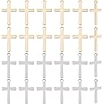 UNICRAFTALE 40Pcs 2 Colors Cross Charms Ankh Cross Pendants 201 Stainless Steel Cross Pendants 1.4mm Hole Metal Earring Charms Bracelet Pendants for Women Wen Jewelry Making