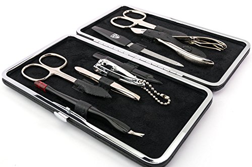 Drei Schwerter | Exklusives 8-teiliges Maniküre - Pediküre - Nagelpflege-Set / Etui | Qualität - Made in Solingen (780300)