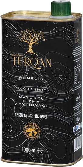 Villa TURQAN 1 Lt Erken Hasat Soğuk Sıkım Memecik Natürel Sızma Zeytinyağı | Tek Bahçe (2025/2026)