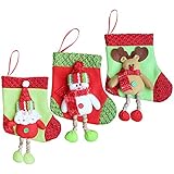 Decdeal Pack de 3 Calcetines de Regalos Caramelos para la Navidad