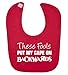 'These fools put my cape on backwards' funny cute unisex baby feeding bib (Red)