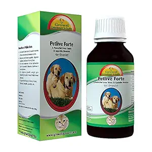 Growel Petlive Forte Liver Tonic and Appetite Booster for Dog, Puppy and Cat (100 ml)