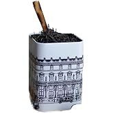 EVLE-Er022-1a City Tea Desenli Kare Metal Saklama Kabı 11x11 Cm (City Tea)