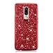 Produktbild OnePlus 6 Hülle Glitzer, Coollee Etui für OnePlus 6 Handytasche Ultra Slim Glitter Sparkle Glänzende Case Silikon TPU Gel Soft Bumper Handyhülle Mädchen Bling Strass Crystal Handy Cover Smartphone Schutzhülle (Rot)
