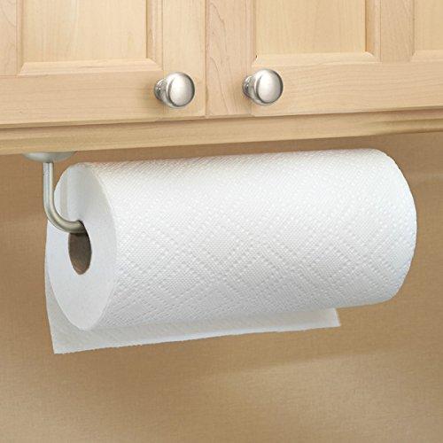 mDesign Küchenrollenhalter – die ideale Aufbewahrung für die Küchenrolle – Halter auch für Küchen- und Handtücher – Papierrollenhalter für Wand- und Schrankmontage - 2