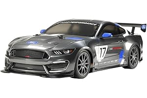 TAMIYA 58664 58664-1:10 RC Ford Mustang GT4 TT-02, Auto/Veicolo telecomandato, Modellino di Costruzione, Kit di Costruzione, Hobby, assemblaggio, Grigio