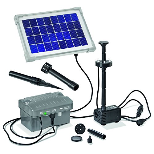 Palermo 101775 Solar Pond Pump Set LED with Battery and LED Light – 5 W Solar Module – Solar Pump Set Garden Pond Pump Pond