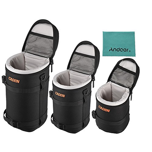 CADEN S   M   L Camera Lens Case Kit   paisse de Eatra antichoc de protection lentille sac pochette protecteur pour Canon Nikon Sony Tamron Sigma w   sangle