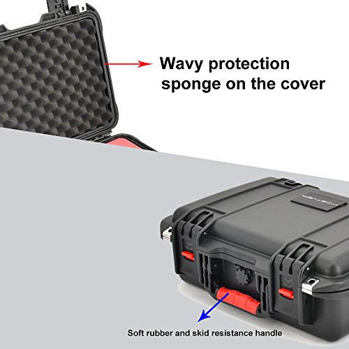 N.ORANIE Mavic Pro Explosion-proof Box Rugged Hardshell Carry Case IP67 Waterproof Shockproof Handbag Suitcase for DJI Mavic Pro Foldable Drone Quadcopter and Accessories (Black)