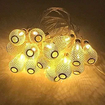 Cloyster Gold Metal 16 LED Rain Water Drops Elegant Decorating Fairy String Lights - 3.5 Meter String Lights for Festivals Diwali Home Gifts LED Christmas Party