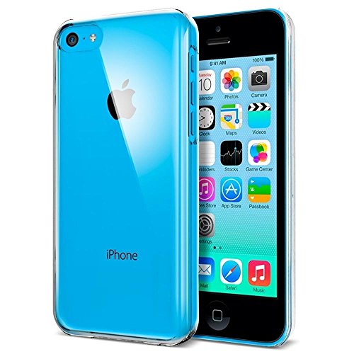 iPhone 5C Crystal Hard Back Case Cover Plus Screen Protector & Polishing Cloth (Crystal Clear)