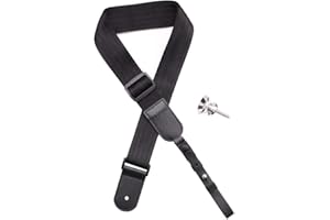 Rayzm Ukulele Gurt, weicher, rutschfester Nylon-Schultergurt für Ukulele oder kleine Gitarre, längenverstellbar, inkl. Metall-Endstecker