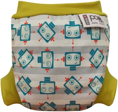 Close Parent – Swimming Pants – Robots M (23 cm Leg x 40 cm Waist x 20 cm Length) Yellow and Grey
