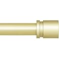 Byondeth Curtain Rods for Windows 16 to 28 Inches Adjustable Length 1 Inch Diameter Window Curtain Rod with Aluminium Finials, Warm Gold…