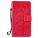 Produktbild Docrax OnePlus 3T/OnePlus 3 Lederhülle, Handy Hülle Leder Klappbar Brieftasche Schutzhülle mit Kartenfach Magnetisch Stoßfest Handyhülle Flip Case für OnePlus3T/OnePlus3 - DOKTU42025 Rosa Rot