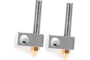 Bisofice Anet Lot de 2 buses en laiton de 0,4 mm + bloc chauffant Hotend + tubes de gorge de 1,75 mm pour imprimantes 3D Anet A8 A6 Ender 3