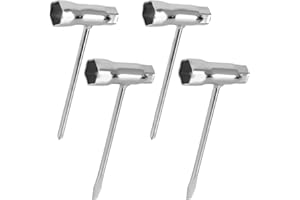 QINGZY 4 Stück T-Kettensägenschlüssel, 13 x 19 mm Zündkerzenschlüssel, Kohlenstoffstahl Schraubenschlüssel, Zündkerzenwerkzeug Universal, Kombischlüssel für Motorsägenmäher Bürstenschneider Rasenmäher