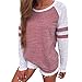 Produktbild Tops Oberteile,Jaminy Mode Frauen Damen Langarm Splice Bluse Tops clothes T-Shirt O-Neck (Rot, M)