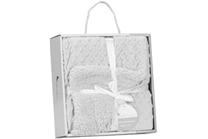 Interbaby Couverture à Bulles en Gris pour Bébé avec Doublure en Sherpa 1 Unité