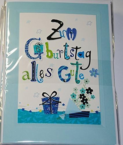 Birthday Card A5 - 3D - Light Blue - "All Good" + Envelope