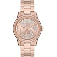 Michael Kors Ritz Watch for Women, Quartz movement with Stainless steel, Ceramic or Leather strap