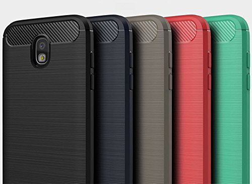 Funda Silicona Samsung Galaxy J5 2017   J530  DeepELE Colorido Suave Ultra Ligero Delgado Prueba Golpes Moda Cepillado Caso Trasera Protecci  n  Rojo