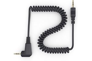 ayex Spiral Adapterkabel E3 Passend für Canon & z.B. Timer-Fernauslöser an EOS R R6 RP RA M5 M6 60D 70D 80D 90D M6 2000D 1300D 1100D 760D 650D 600 D Power shot G15 G1 X SX60 etc.