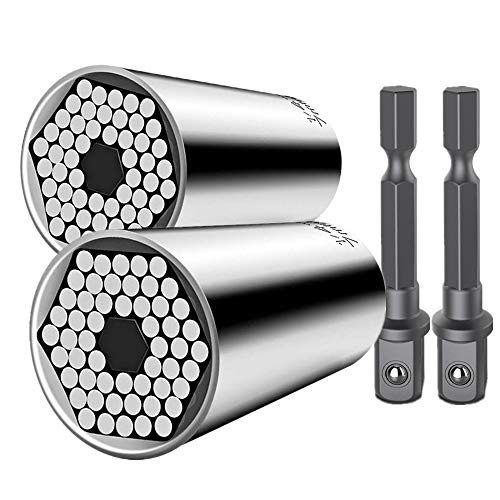 Universal Llave de Vaso - 4Pcs 7 a 19 mm Pequeño Multifuncional con Adaptador, Adaptador Hexagonal Herramientas de Reparación con Adaptador para Taladro Eléctrico