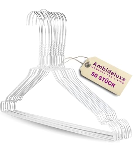 RSR Hangers Kleerhangers, metaal, zwart, draadhangers, set van 50 stuks, metalen kledinghangers, metaal, draad, broekhanger, verzinkt, ruimtebesparend, hoogwaardige poedercoating, 40 cm
