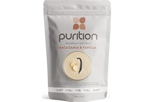 Purition Macadamia & Vanilla - Natural, Gluten Free, High Protein, Low Sugar, Keto, Vegetarian, Meal Replacement Shake for Healthy Weight Management, 500g, 12 Servings