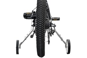 OCEANLEND 1 Pair Bike Training Wheels, Adjustable Variable Speed Kids Bike Side Wheels Stabilisers, Outdoors Cycling Accessories For 16/18/20/22/24 Inches Bicycle (Silver)