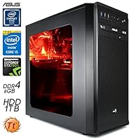 SNOGARD Quad! Gamer PC | i5-6500 | 8GB DDR4 | 1TB HDD | 4GB GTX1050Ti OC HDMI/DVI/VGA mit DirectX12 Technology | USB3 | Gaming Mainboard | 22x Dual Layer DVD-Brenner | 7+ USB-Anschlüsse | Windows 10 Professional 64