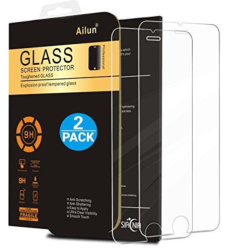 iPhone 8 Plus 7 Plus Screen Protector,[5.5inch][2Pack]by Ailun,2.5D Edge Tempered Glass for iPhone 8 Plus,7 Plus,6/6s Plus,Anti-Scratch Coating,Case Friendly-Siania Retail Package