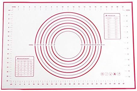 Baking Mat, LoveChef Silicone Pastry Mat Non-Stick with Large Size 400*600 mm, Rolling Mat for Pastry - Red