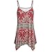 Produktbild OSYARD Damen Taschentuch Hem Flowy Top Print Sommer Spaghetti Strap Camisolen Tank(EU 40/M, Rot)