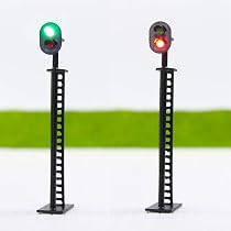 Lot De 5 Feux De Signalisation HO JTD04 - Signal Vertical 3 Couleurs LED 12V Pour Modélisme Ferroviaire