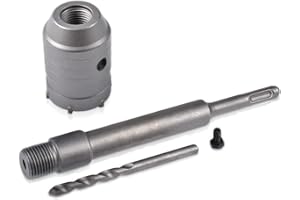 HOHXEN 45mm Concrete Hole Saw Wall + 200mm Connecting Rod + Drill Bit+Positioning Screw,for Brick Concrete Walls Air Conditioning Openings