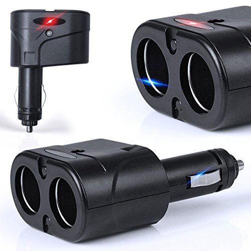 KFZ 12V/24V Auto Verteiler 2 Fach Zigarettenanzünder Adapter Ladegerät 60W für Handy Smartphone GPS Navigation - Ladesteckdosen LED