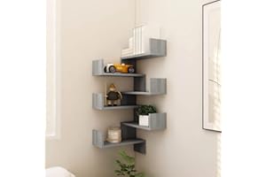 Coavain Estanterías de Esquina de Pared 2 uds 40x40x50 cm Estante Esquina Estante Libros Pared Librero Flotante Estante Flotante Muebles Esquineros Estantes Madera Corner Shelf Gris Sonoma