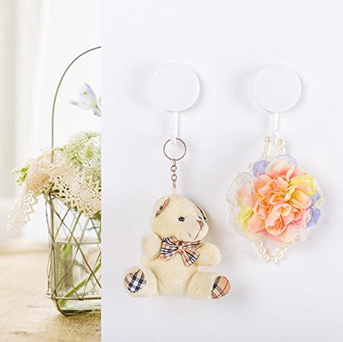 CAOLATOR Klein Kunststoffhaken Selbstklebend Haken Self Adhesive Sticky Hooks Zufällige Farbe 2 Stück - 3