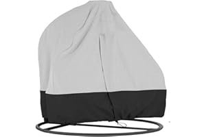 YIJOY Patio Egg Chair Cover Double Waterproof Garden Hanging Chair Cover with Zipper Patio Wicker Swing Chair Covers for Cocoon Pod Chairs 230x200cm