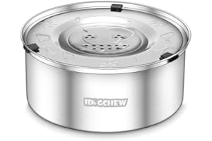 IDOGCHEW Gamelle Anti Éclaboussure Chien 1L, Gamelle Eau Chien Anti Goutte, Gamelle Chien Anti Renversement Anti Débordement en Acier Inoxydable Antidérapante