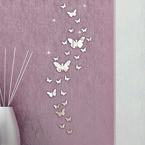 30 Pcs DIY Butterfly Combination 3D Mirror Wall Stickers Home Decoration(M)