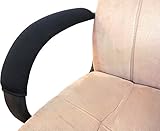 Vimmor Adjustable Soft Comfortable Velvet Chair Armrest Covers Protectors for Home, Office, Black Color, 2 Pack