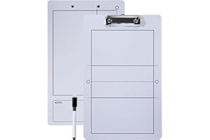 Joyeee Lavagna bianca cancellabile a secco allenatore, 34 x 21 cm, double-face, accessori per allenatori di pallavolo
