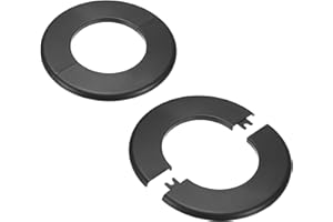 M METERXITY 2-Pack Flangia Divisoria Da Parete, Per Tubo OD 3 Pollici/76mm Piastra ABS Rotonda Autoadesiva Coperture Idrauliche Per Tubo Dell'Acqua/Rubinetti [Nero]