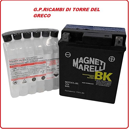 MAGNETI MARELLI - MOTX7L-BS/395 : Bateria moto sin mantenimiento YTX7L-BS