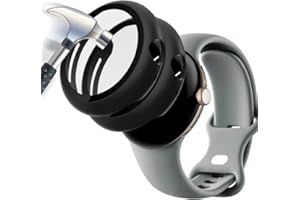 Acadeny 2 etui z hartowanego szkła, ochrona wyświetlacza, kompatybilne z Google Pixel Watch/Watch2,9H, twardość 360°, ultra cienkie etui ochronne z poliwęglanu, czarne