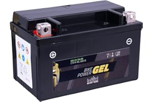 intAct - Bike-Power GEL12-7A-BS, CTX7A-BS, 50615, Batería de Moto 12V 6 Ah 120 A (EN), Batería de Moto de Gel sin Mantenimiento con un 30% más de Potencia de Arranque, para Scooters, Motos, quads